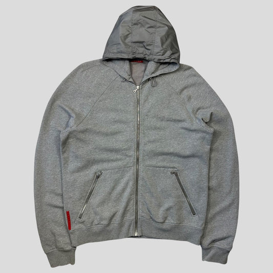 Prada Sport 2007 Nylon Hooded Zip-up Hoodie Jacket - XXL