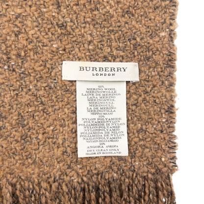 Vintage Burberry Wool Tassel Scarf | O/S, Brown