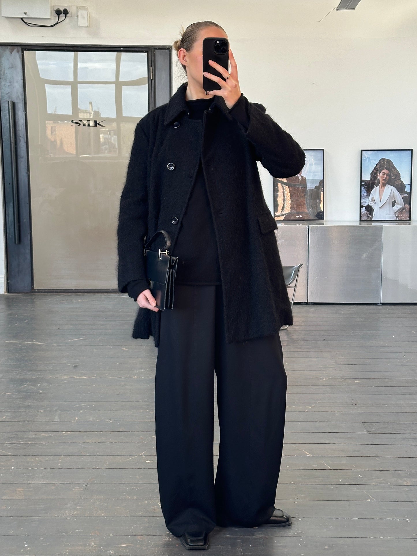 Trussardi 2000s Virgin Wool Mohair Single Breasted Coat - M