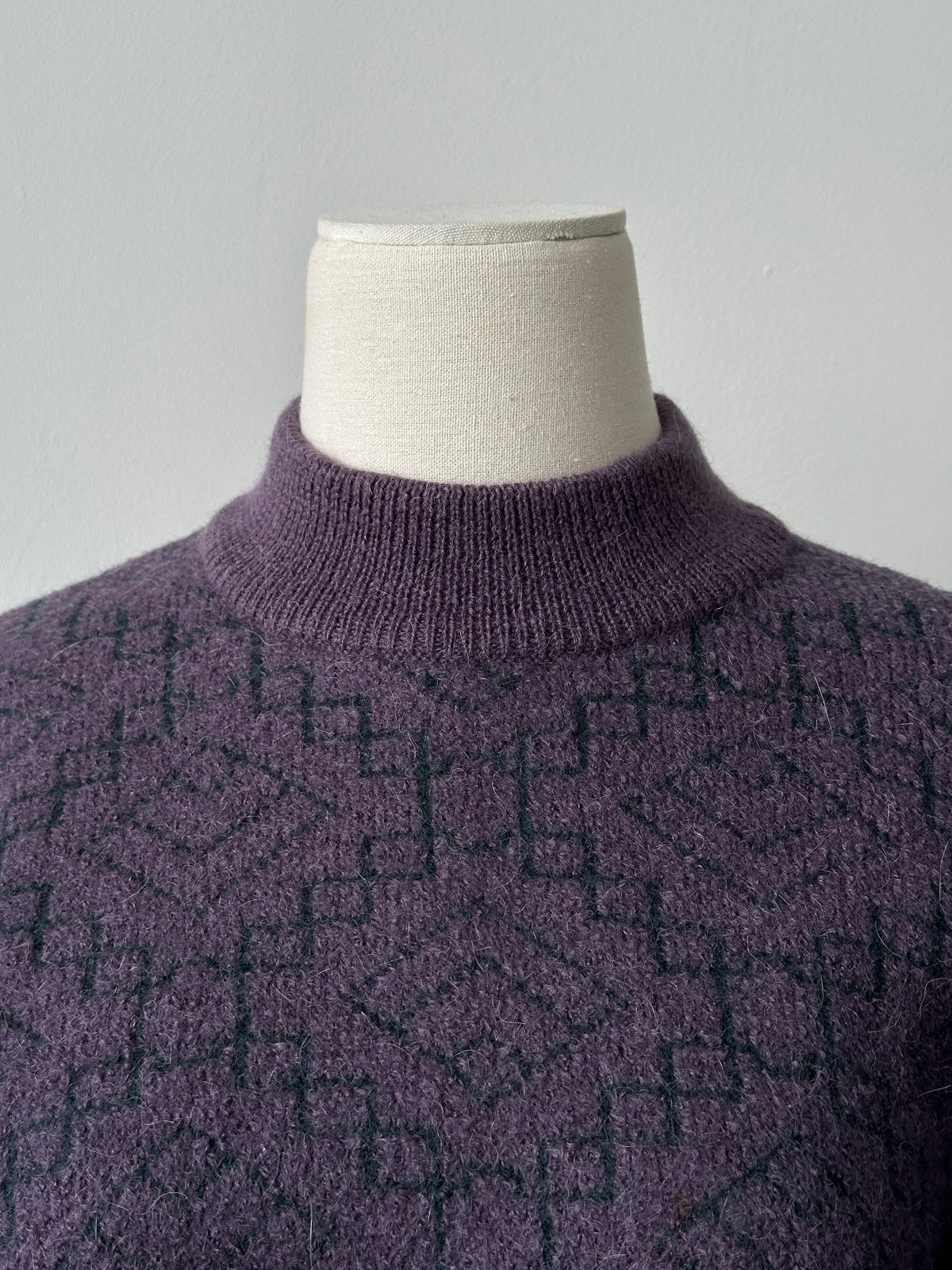 Yves Saint Laurent 1990s Wool Mohair Geometric Jumper - S
