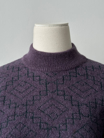 Yves Saint Laurent 1990s Wool Mohair Geometric Jumper - S