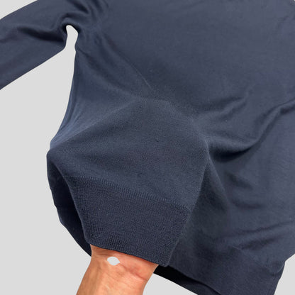 Prada Milano 2016 Navy Wool Crewneck Knit Jumper - S | Default Title, Navy