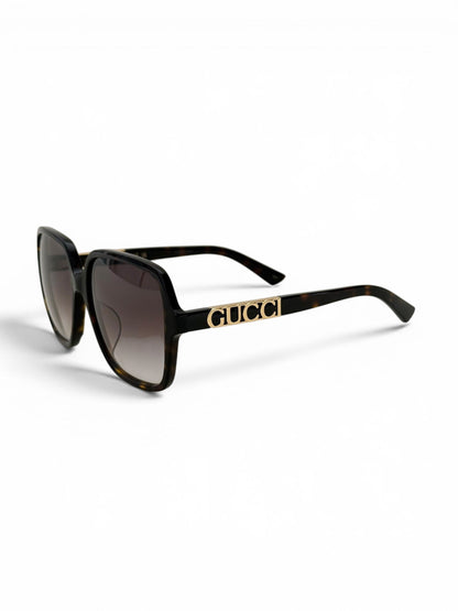 2010s Gucci Spell Out Oversized Sunglasses | O/S, Brown