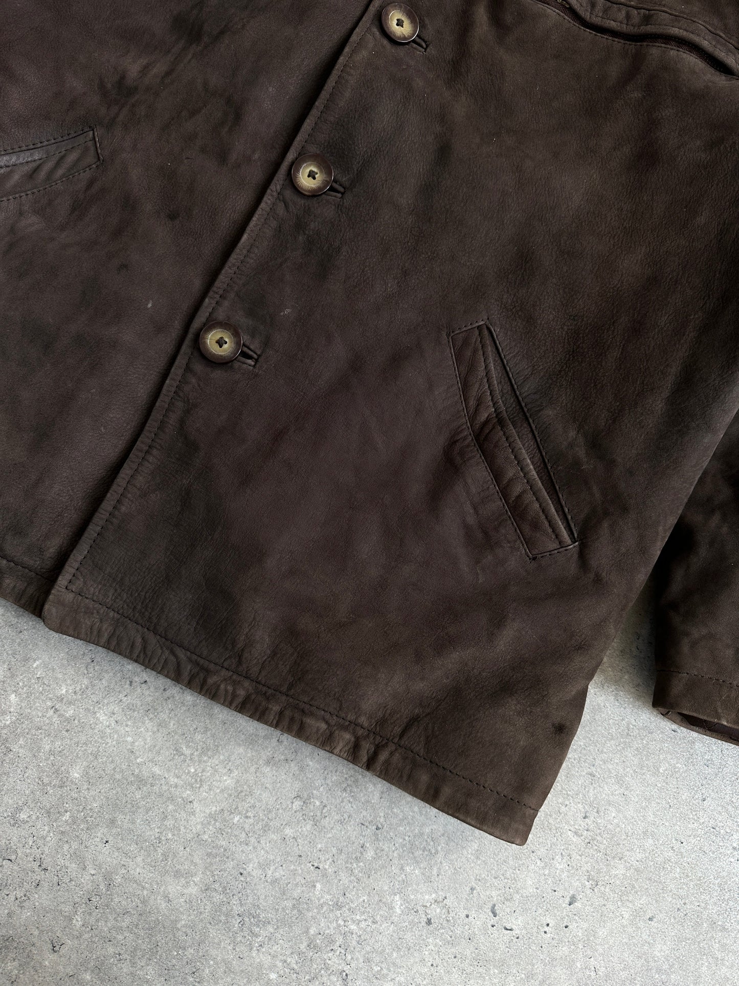 Vintage Nubuck Leather Jacket - XL
