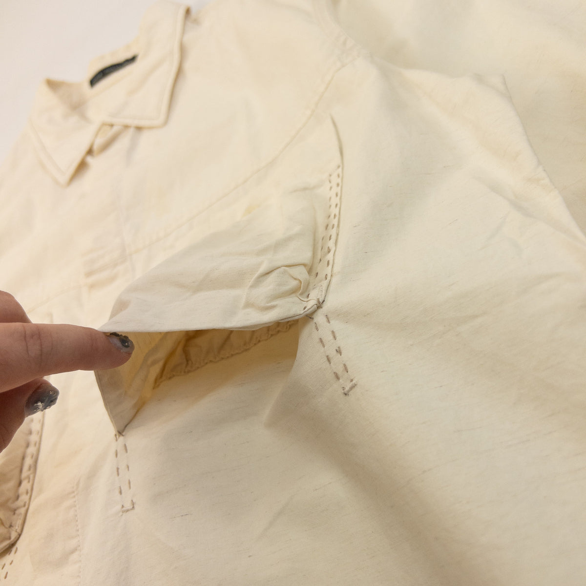 Vintage 2000s Marithe + Francois Girbaud Long Sleeve Button Up Shirt Size M | Medium, Cream