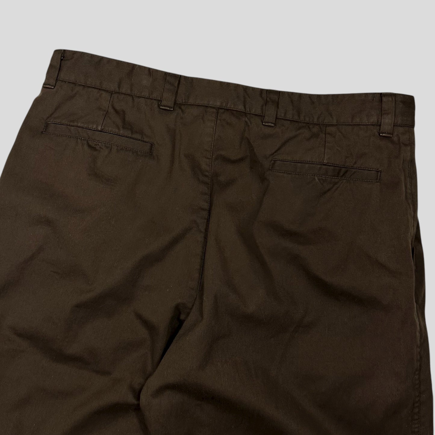 Prada AW00 Brown & Baby Blue Waxed Cotton Trousers - IT52 (34)