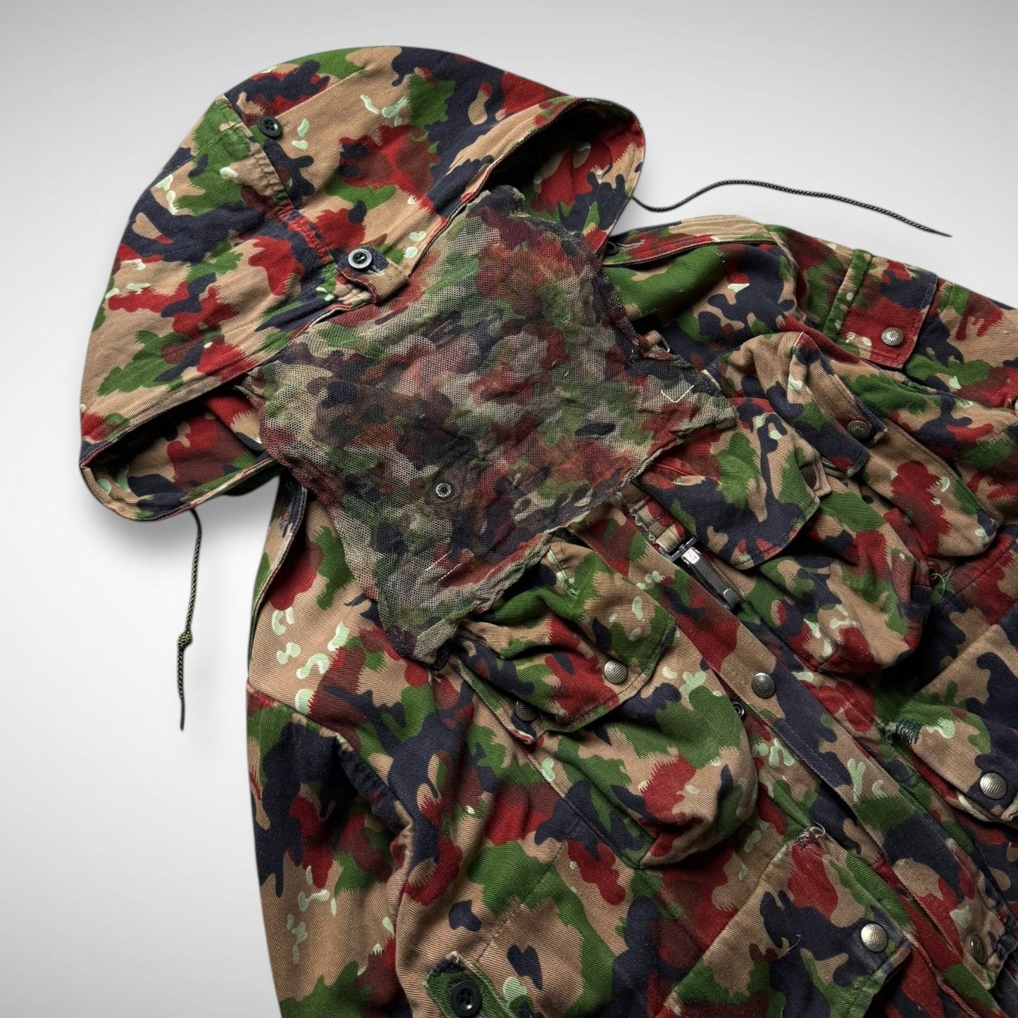 Swiss Army Camo Mesh Beekeeper Hood Jacket (90s)