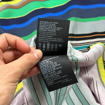 Prada 2018 Striped Rayon Cuban Shirt  - M