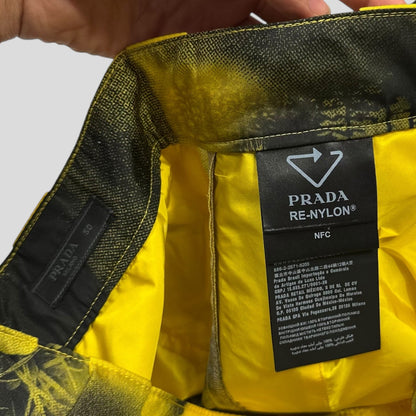 Prada x Raf Simons 2022 Re-Nylon Wolf Print Baggy Bermuda Shorts