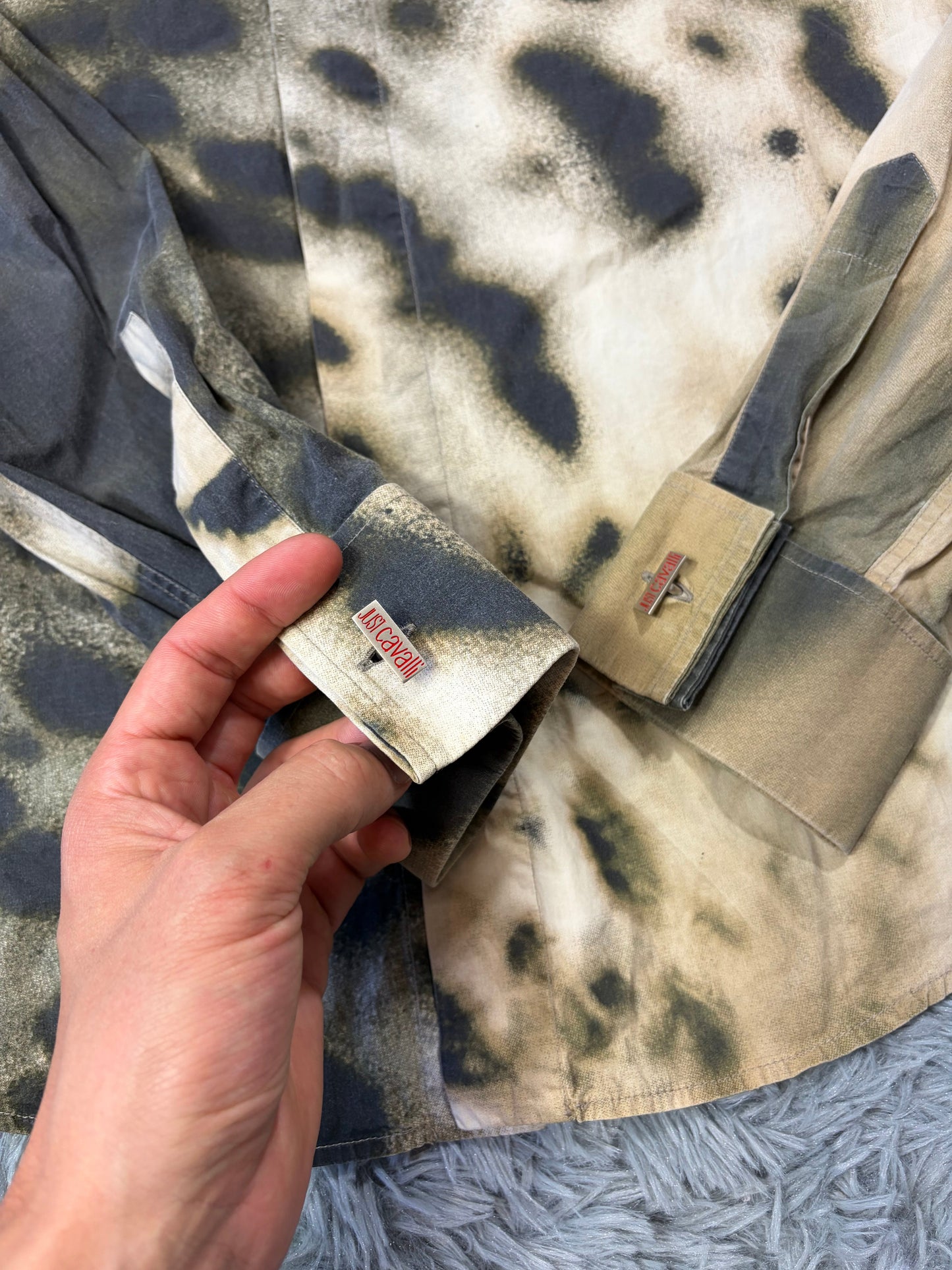 Just Cavalli 00’s Split Gradient Leopard Print Shirt - IT50 | O/S, Gradient Leopard Print