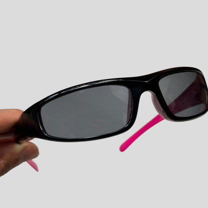 Roberto Cavalli 00’s Hot Pink Gradient Wraparound Sunglasses | O/S, Black