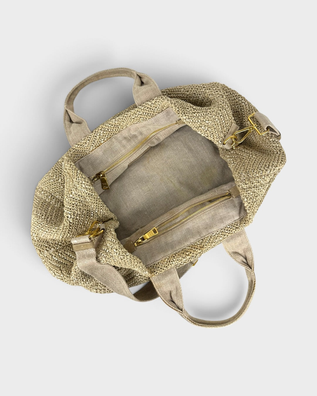 2000s Prada Raffia Woven 2Way Handbag | O/S, Multicoloured