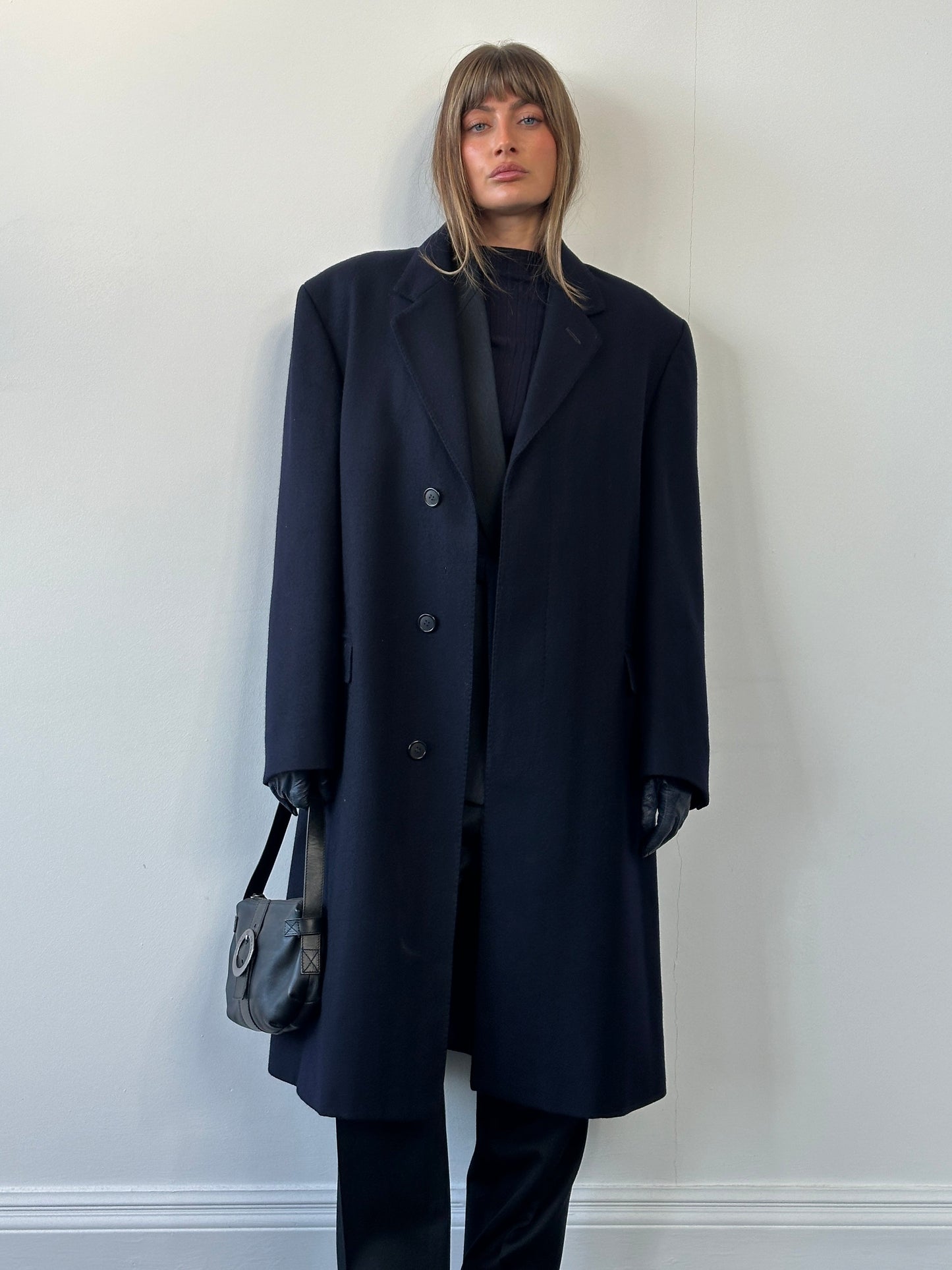 Pierre Cardin 1990s Pure Wool Concealed Placket Coat - XL/XXL