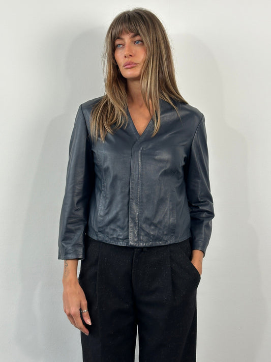 Armani Jeans 2000s Lamb Leather Jacket - S