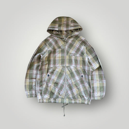 Hai Sporting Gear by Issey Miyake Plaid Check Zip Up Cotton Jacket M