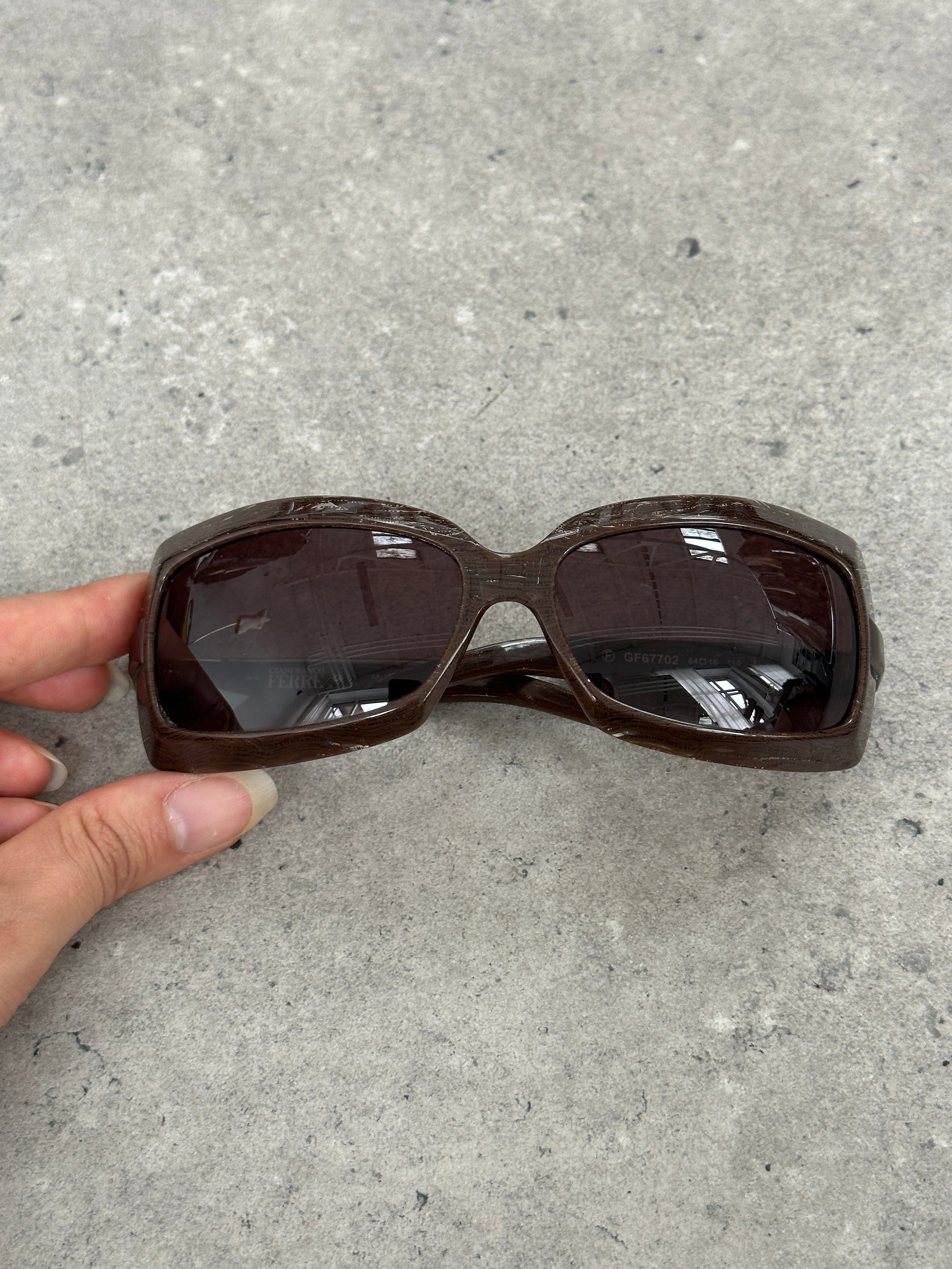 Gianfranco Ferrre 1990s Oversized Logo Sunglasses
