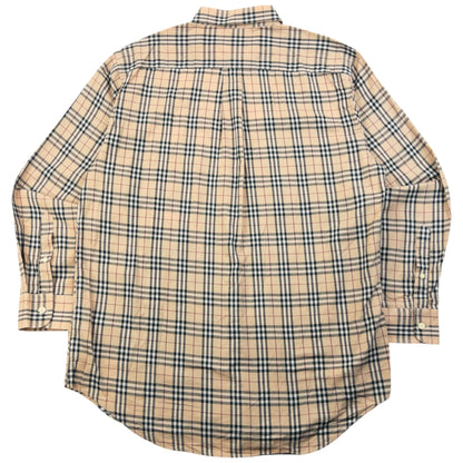 Vintage 2000s Burberry Nova Check Long Sleeve Button Up Shirt Size L | Large, Beige
