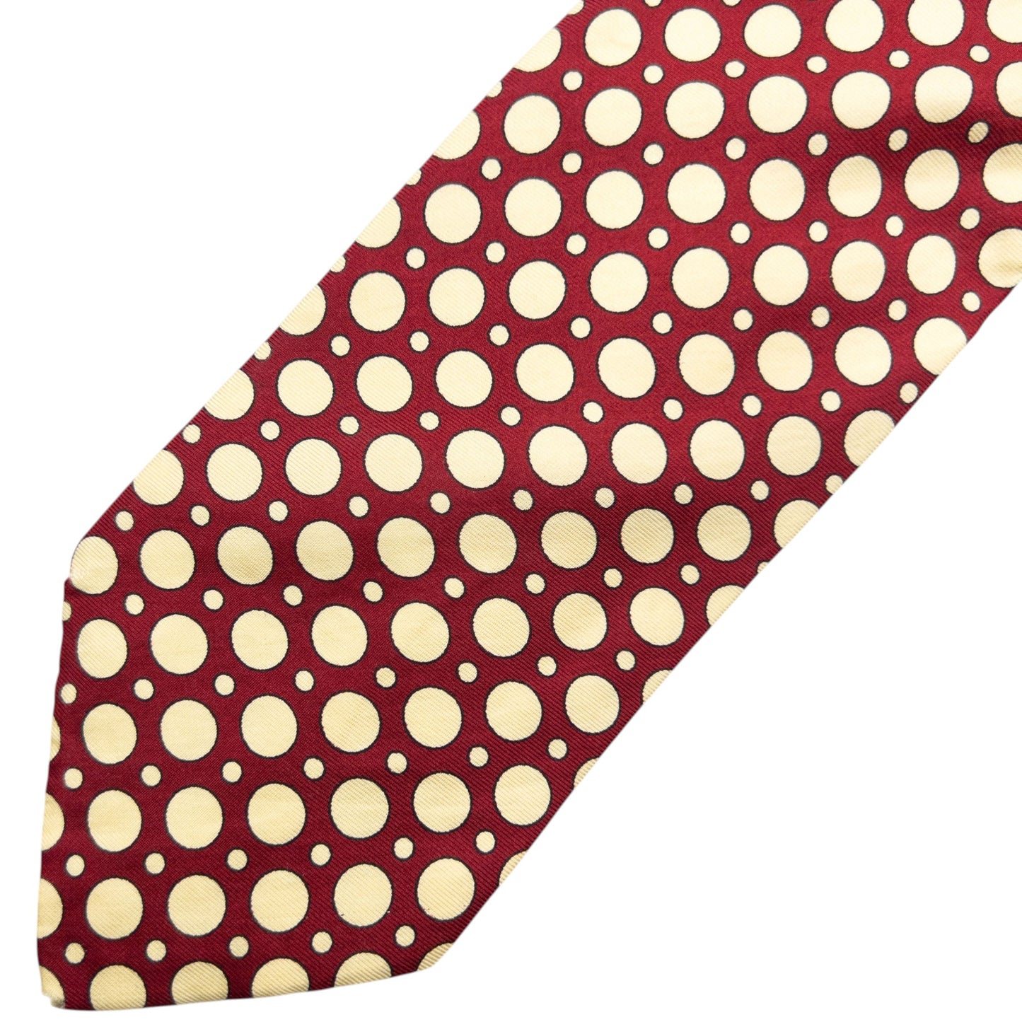Vintage 90s Burberry Polka Dot Silk Tie | O/S, Cream