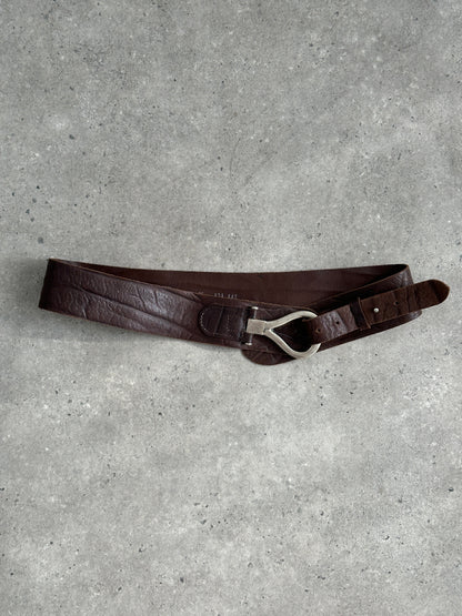 Vintage 1990s Leather Chunky Belt - W34-38