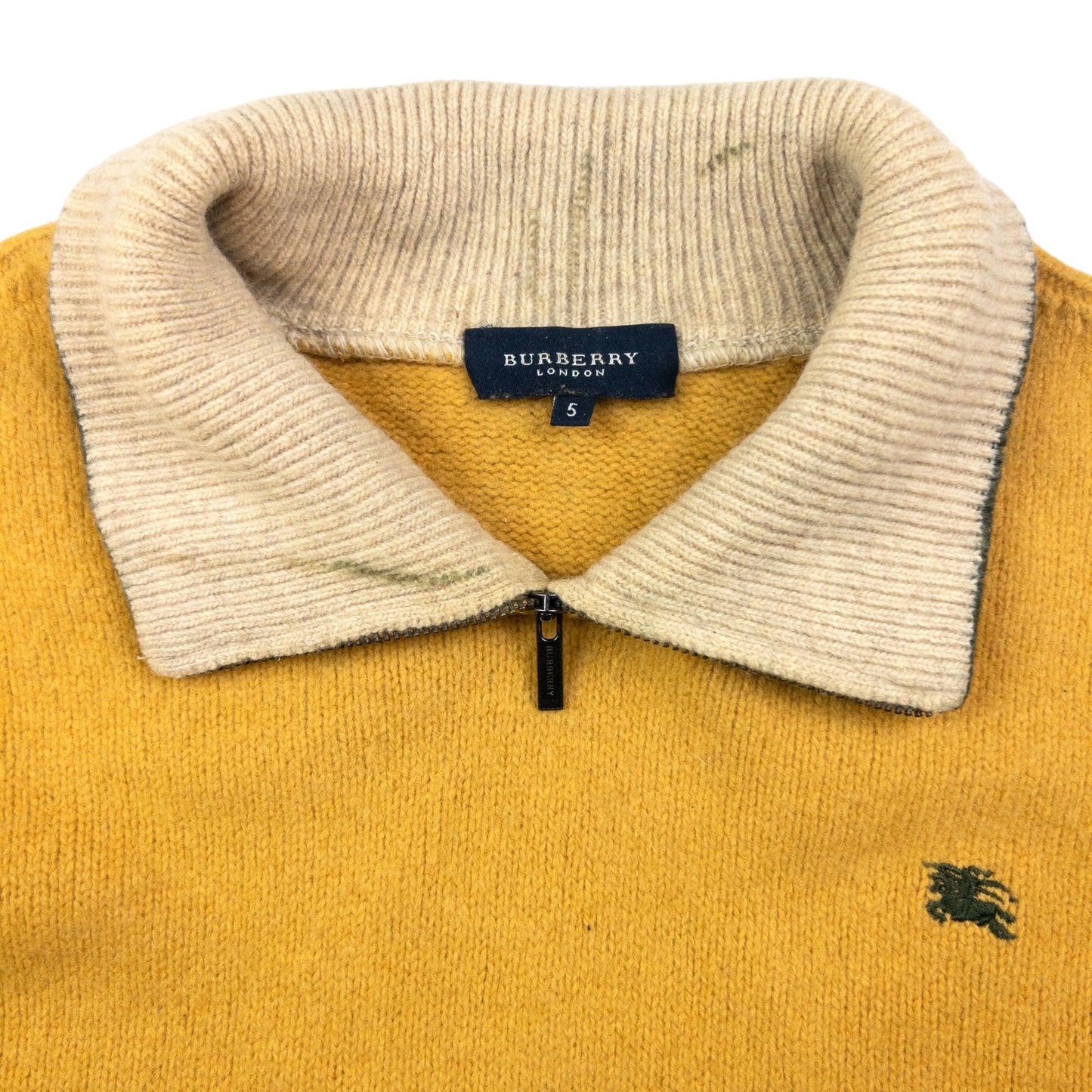 Vintage Burberry Q Zip Wool Jumper Womens Size S