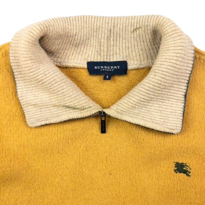 Vintage Burberry Q Zip Wool Jumper Womens Size S
