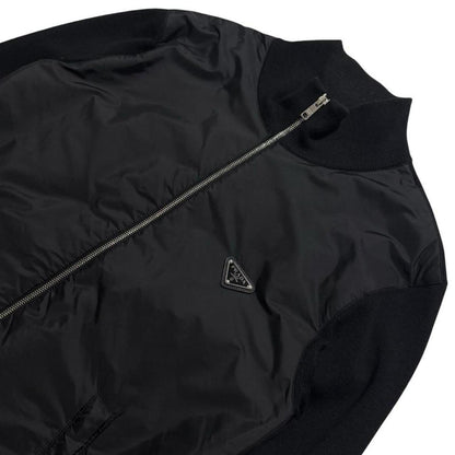 Prada Re-Nylon Wool Zip Up | Large, Black