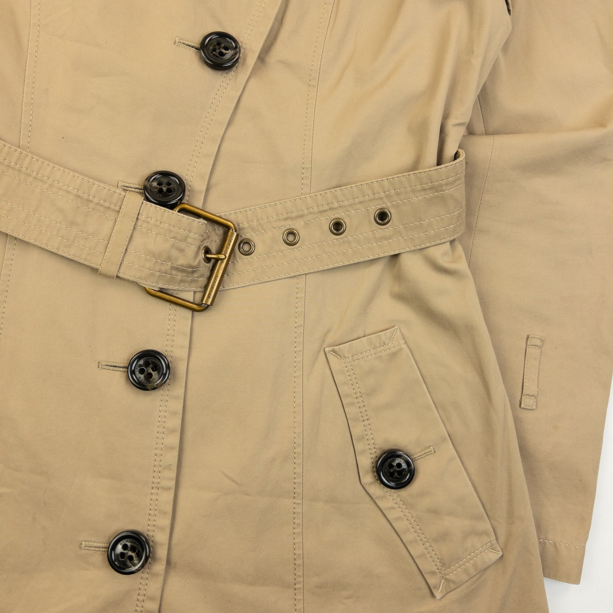 Vintage 2000s Burberry Blue Label Nova Check Lined Trench Jacket Womens Size S | Small, Beige
