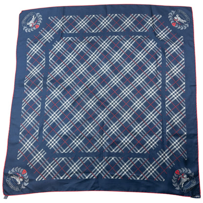 Vintage 90s Burberry Nova Check Silk Scarf | O/S, Navy