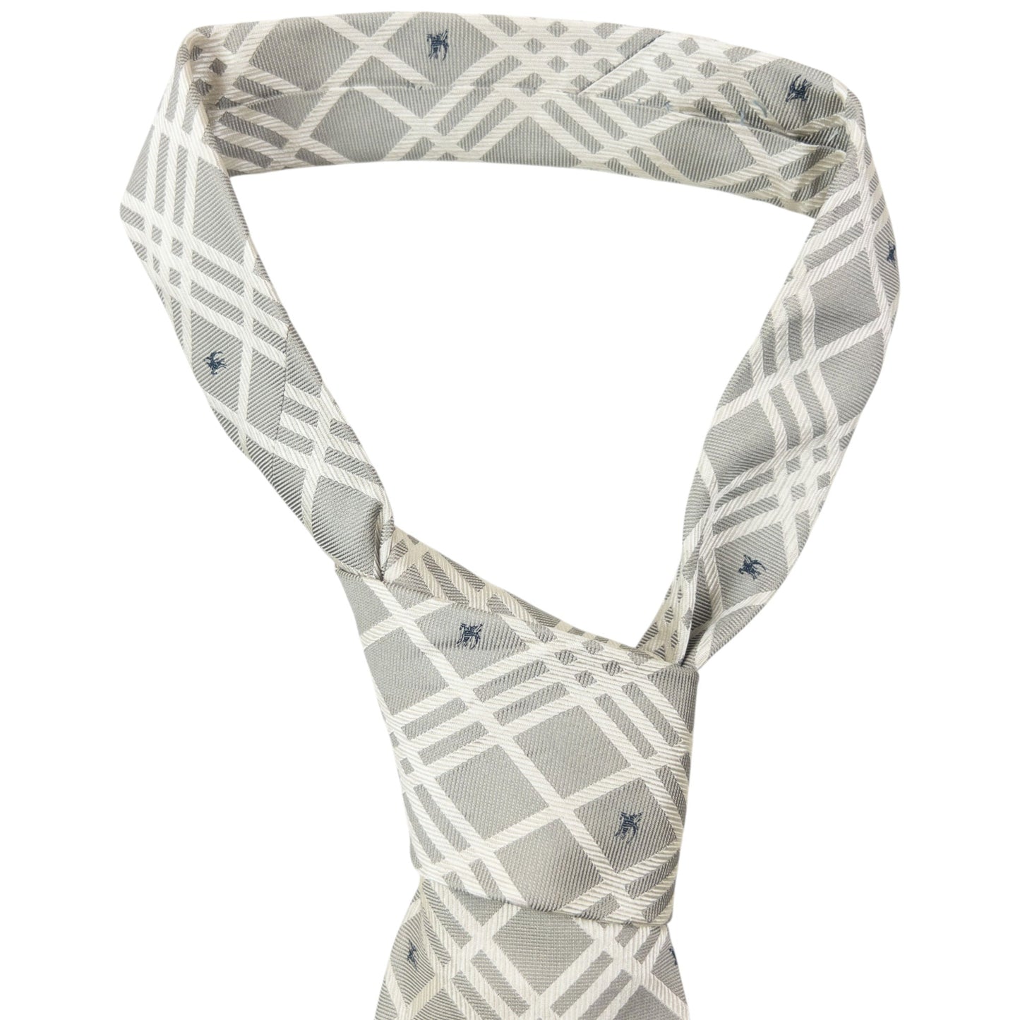 Vintage 2000s Burberry Nova Check Monogram Silk Tie | O/S, Grey