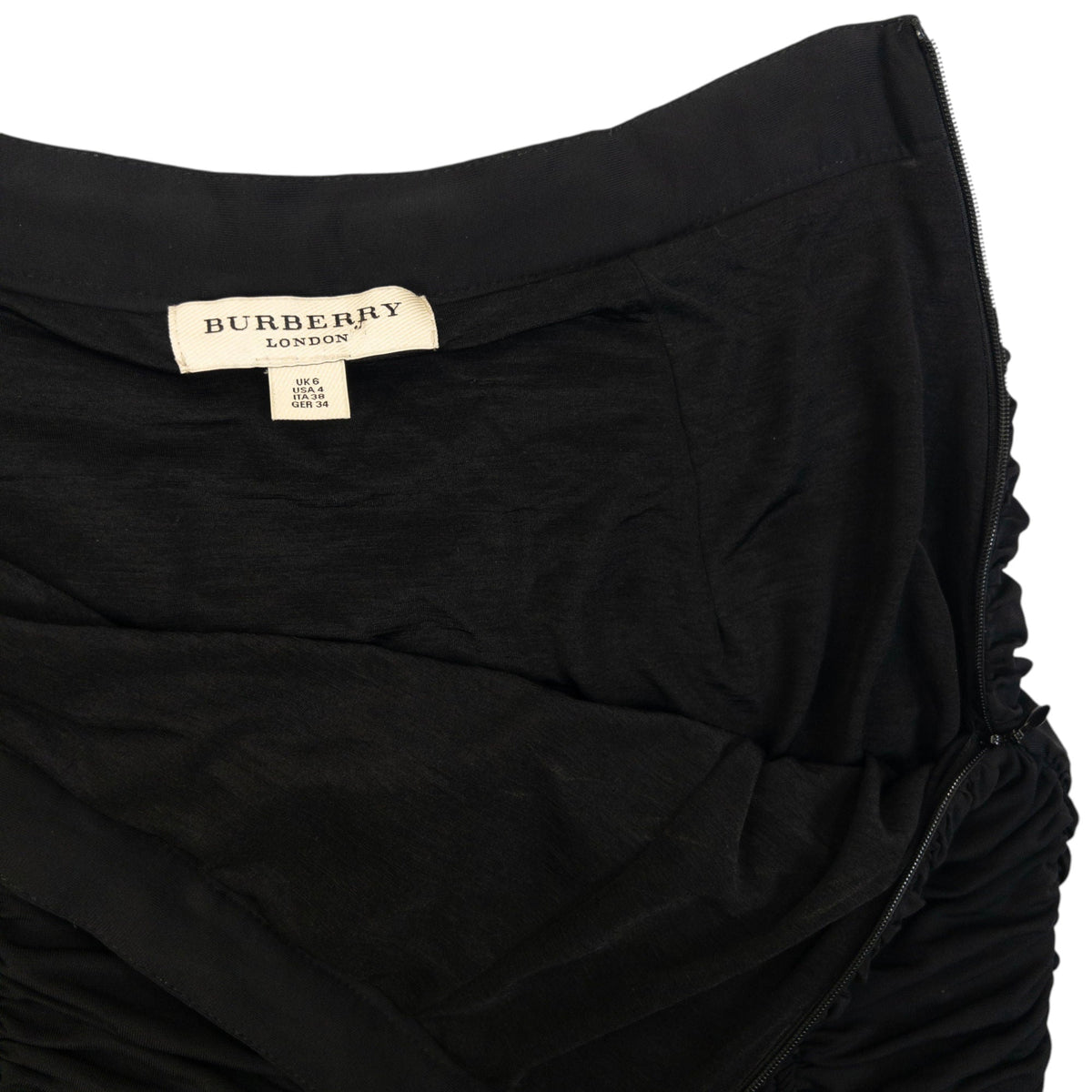 Vintage 2000s Burberry Ruched Pencil Skirt Womens Size W25 | W25, Black