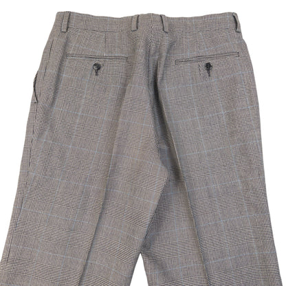 Vintage 90s Burberry Checkered Wool Jacket & Trousers Suit Set Size M | Medium, Grey