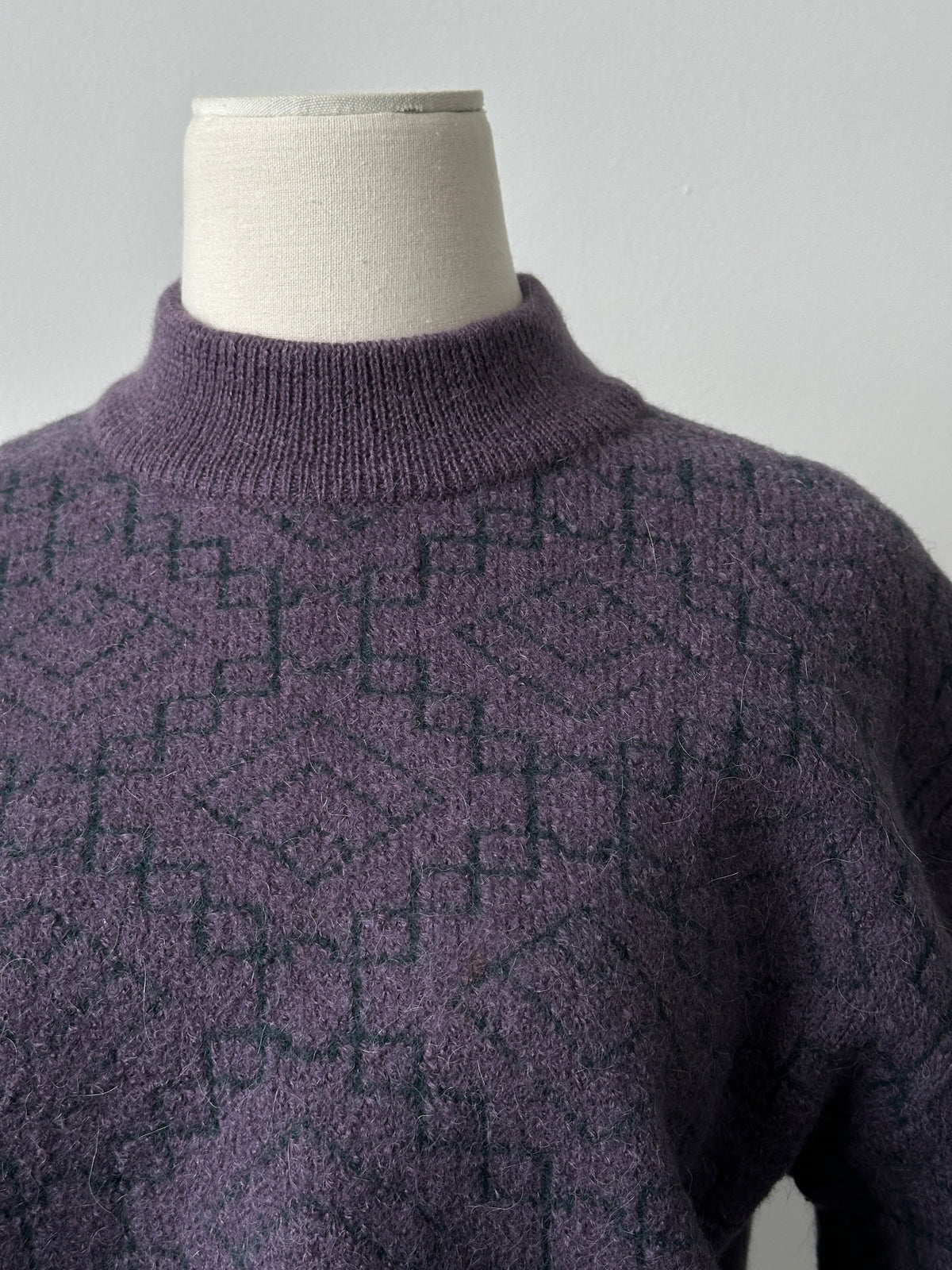 Yves Saint Laurent 1990s Wool Mohair Geometric Jumper - S