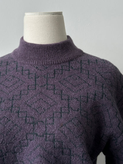 Yves Saint Laurent 1990s Wool Mohair Geometric Jumper - S