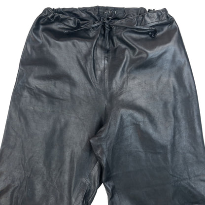 Vintage 2000s Gucci By Tom Ford Zip Cuff Leather Trousers Size L | Large, Black