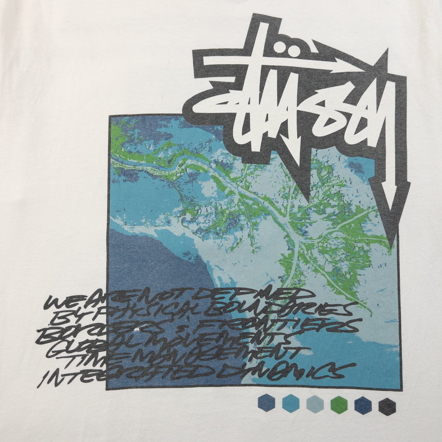 Vintage 2000s Stussy X Futura Graphic T Shirt Size L | Large, White