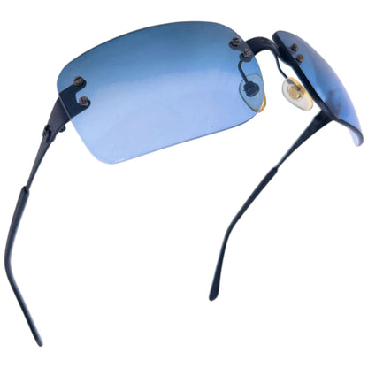 Vintage 2000s Chanel Rimless Sunglasses | O/S, Black