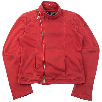 Vintage 2000s Armani Jeans Asymmetric Zip Up Jacket Womens Size M | Medium, Red