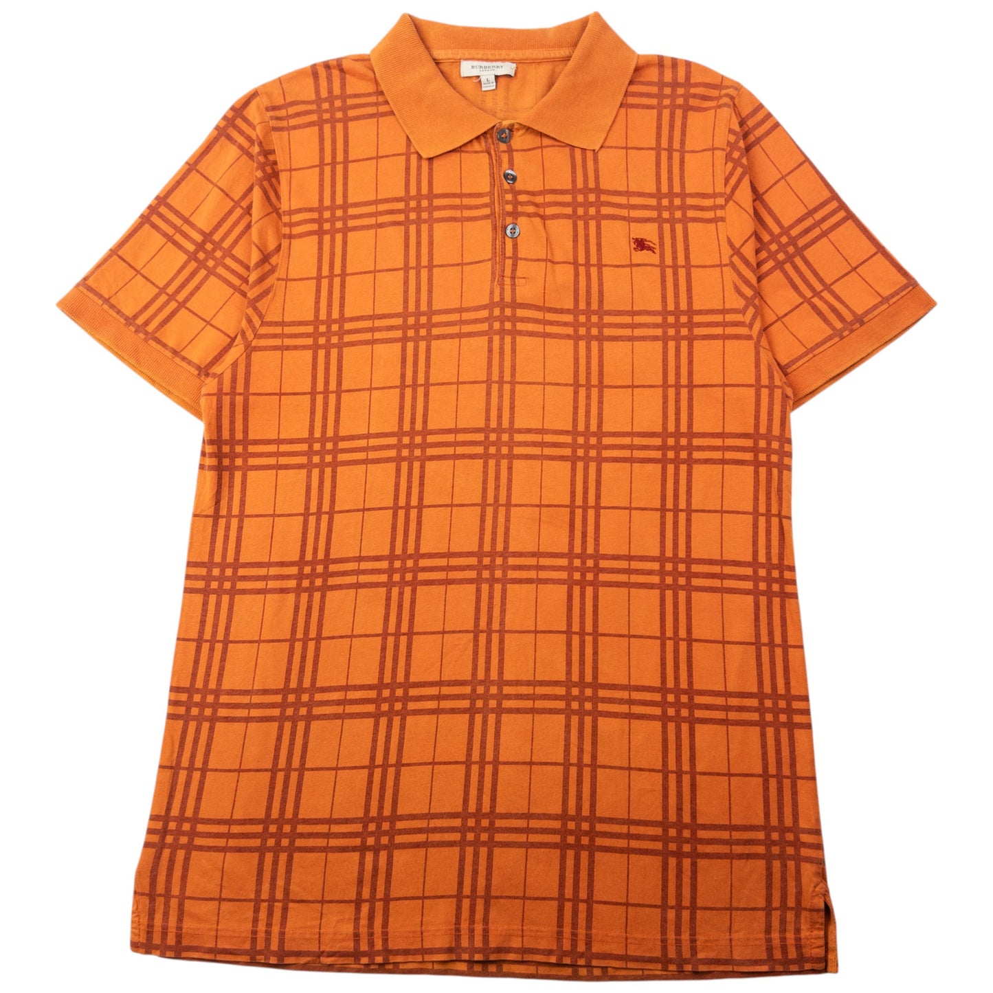 Vintage Burberry Nova Check Polo Shirt Size L | Large, Orange