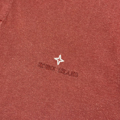 Stone Island 1988 Embroidered Compass Spellout Polo Shirt - M | Default Title, Burgundy
