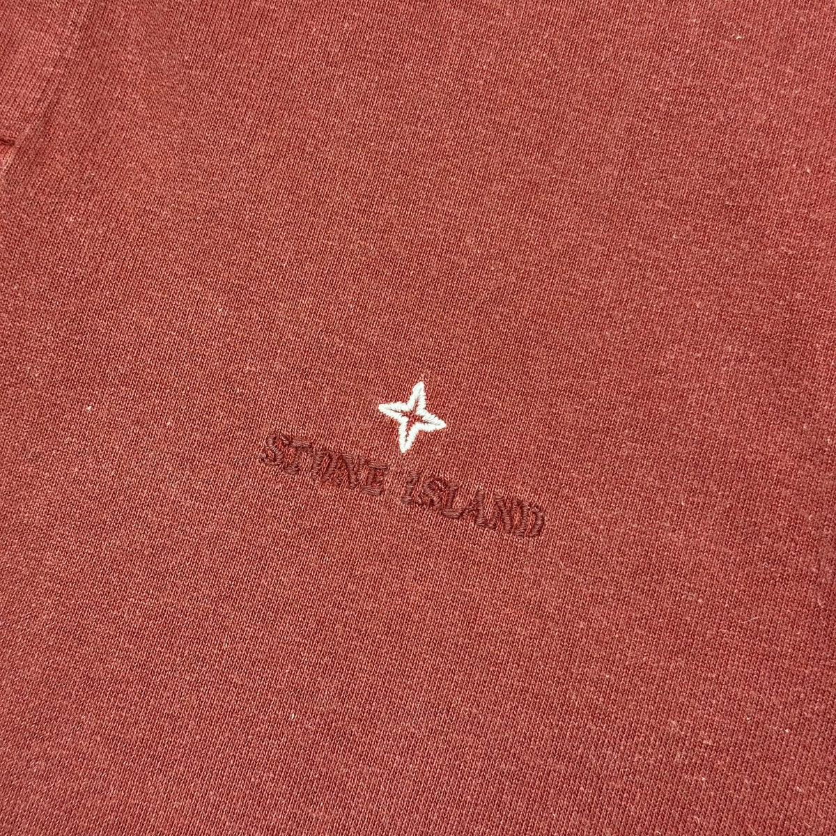 Stone Island 1988 Embroidered Compass Spellout Polo Shirt - M | Burgundy