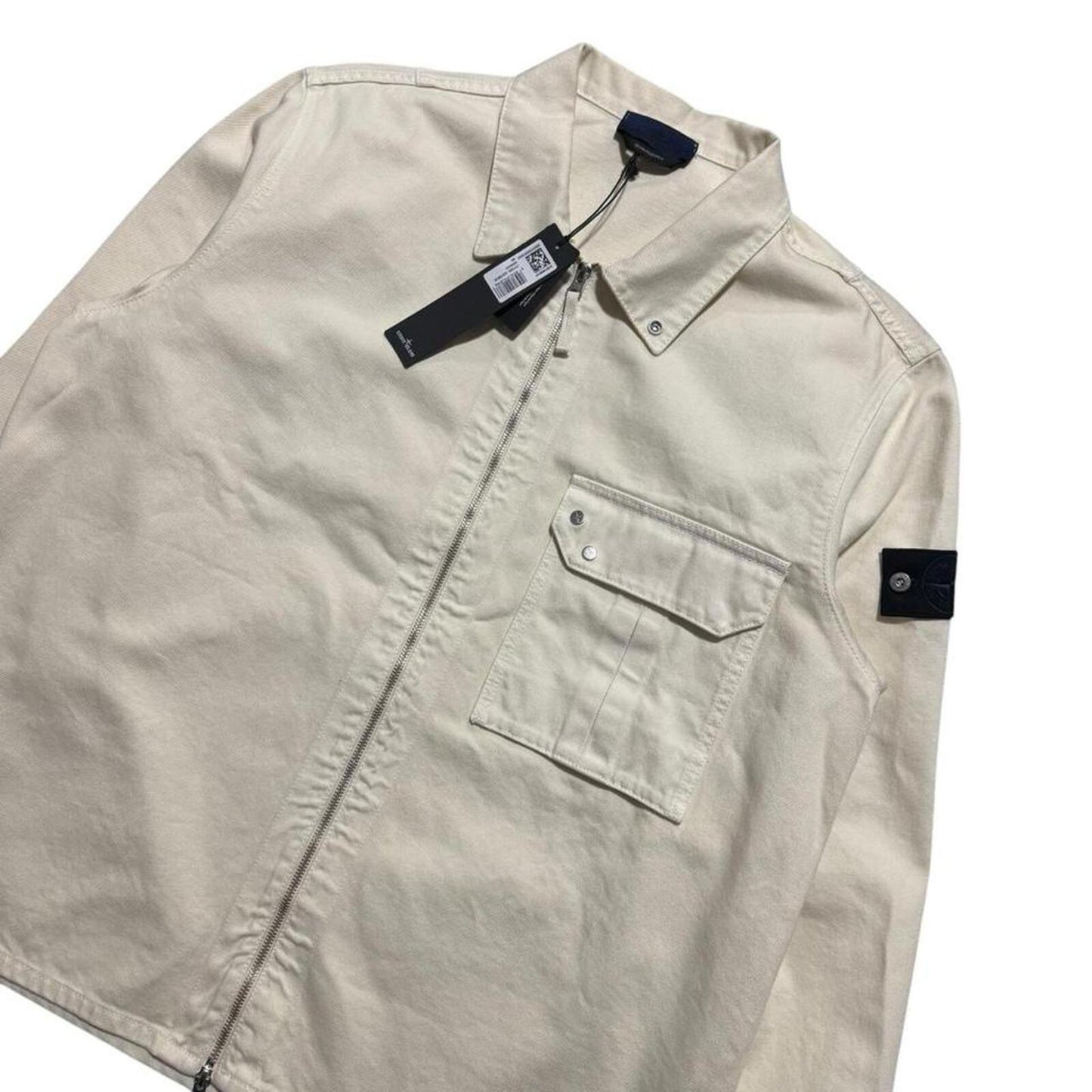 Stone Island Denim Research Overshirt | XXL, Off-white