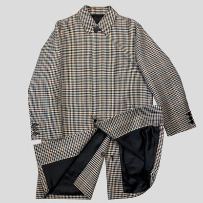 Prada 2020 Plaid Houndstooth Impermeable Virgin Wool Car Coat  - M | O/S, Red