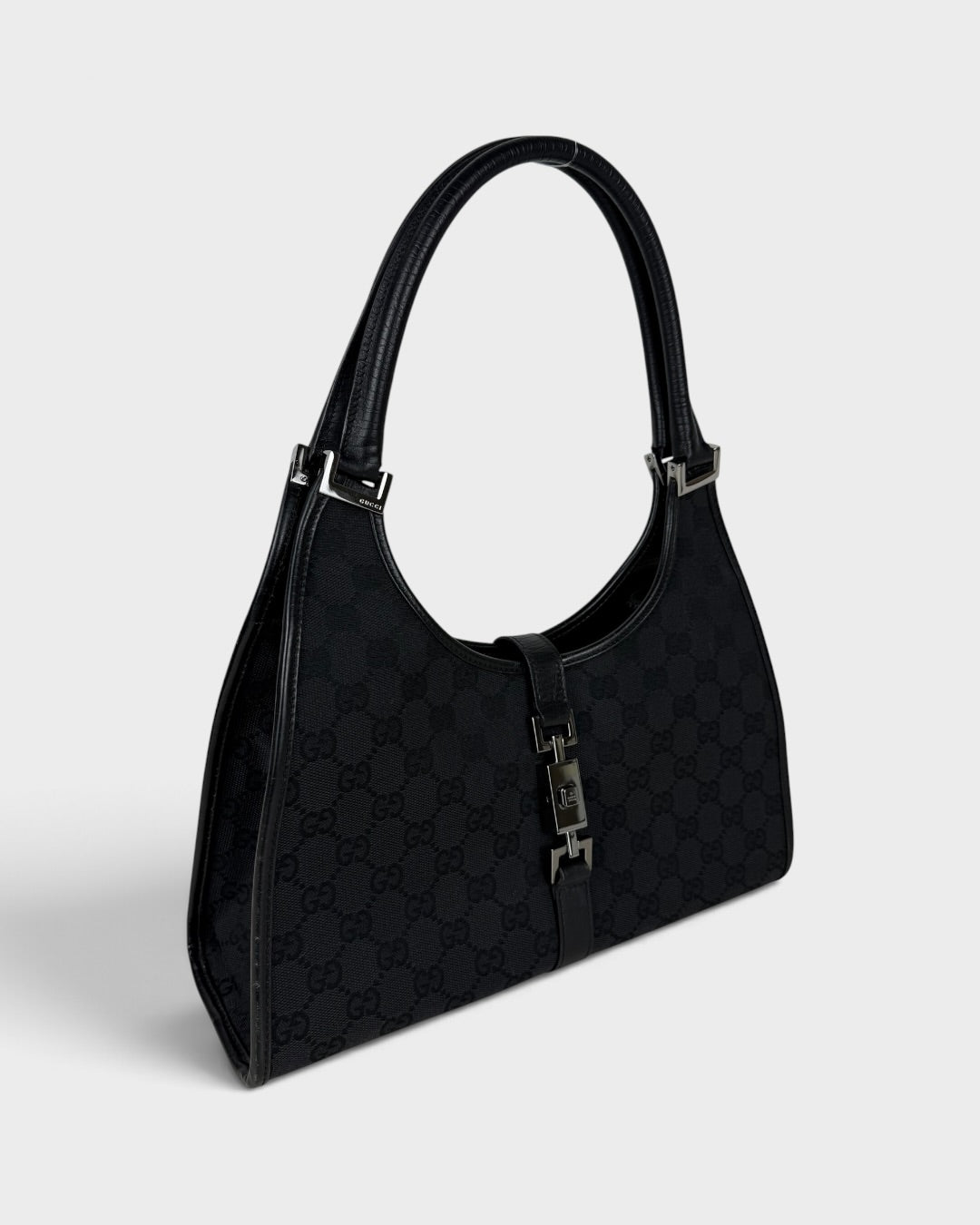 2000s Gucci Monogram Black Jackie Bardot Handbag | O/S, Multicoloured