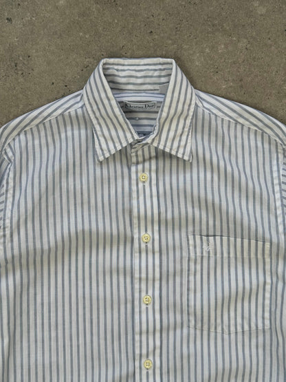 Christian Dior Chemises 1990s Cotton Striped Logo Shirt - S