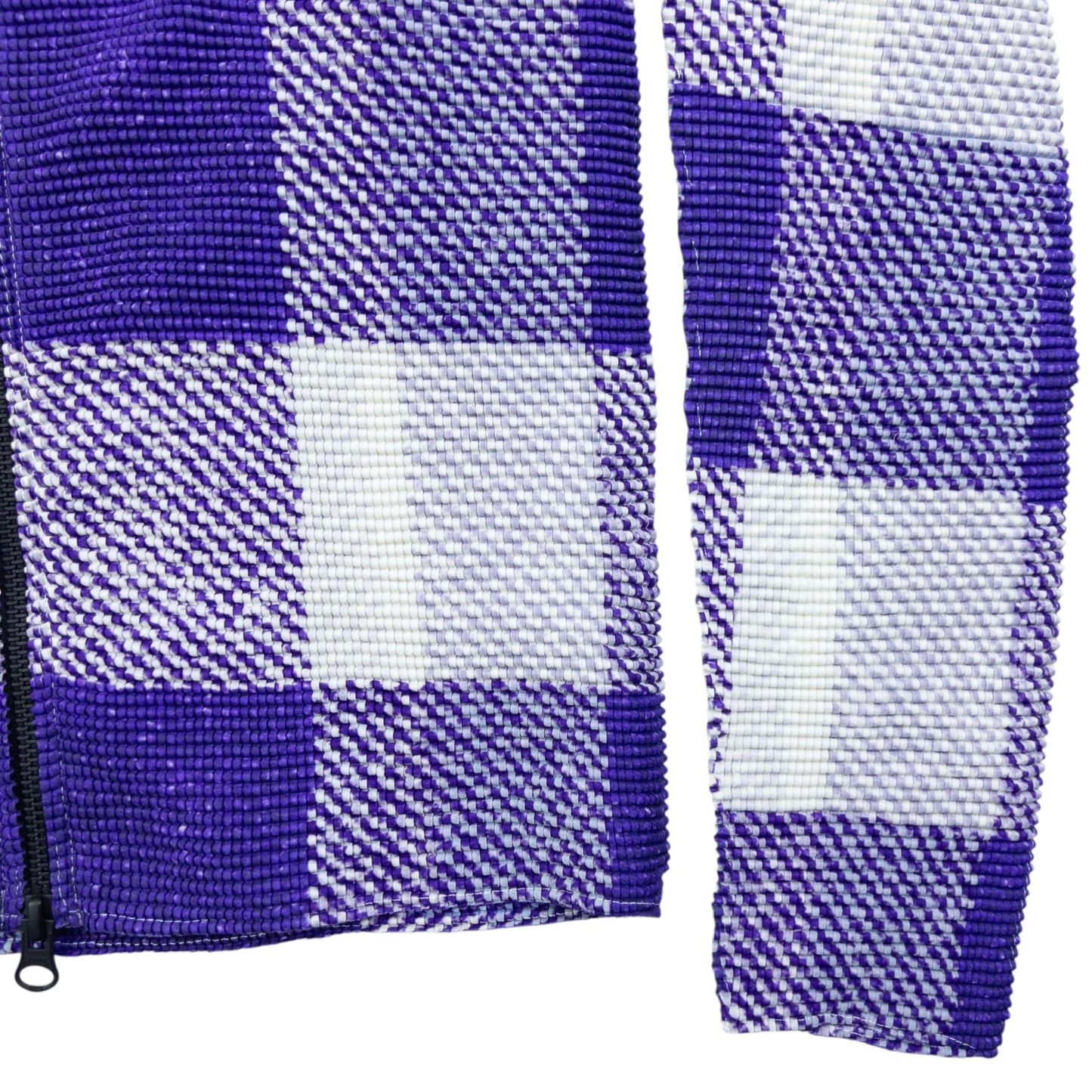 Vintage 90s Issey Miyake Checkered Zip Cardigan Womens SAMPLE Size S | Small, Purple