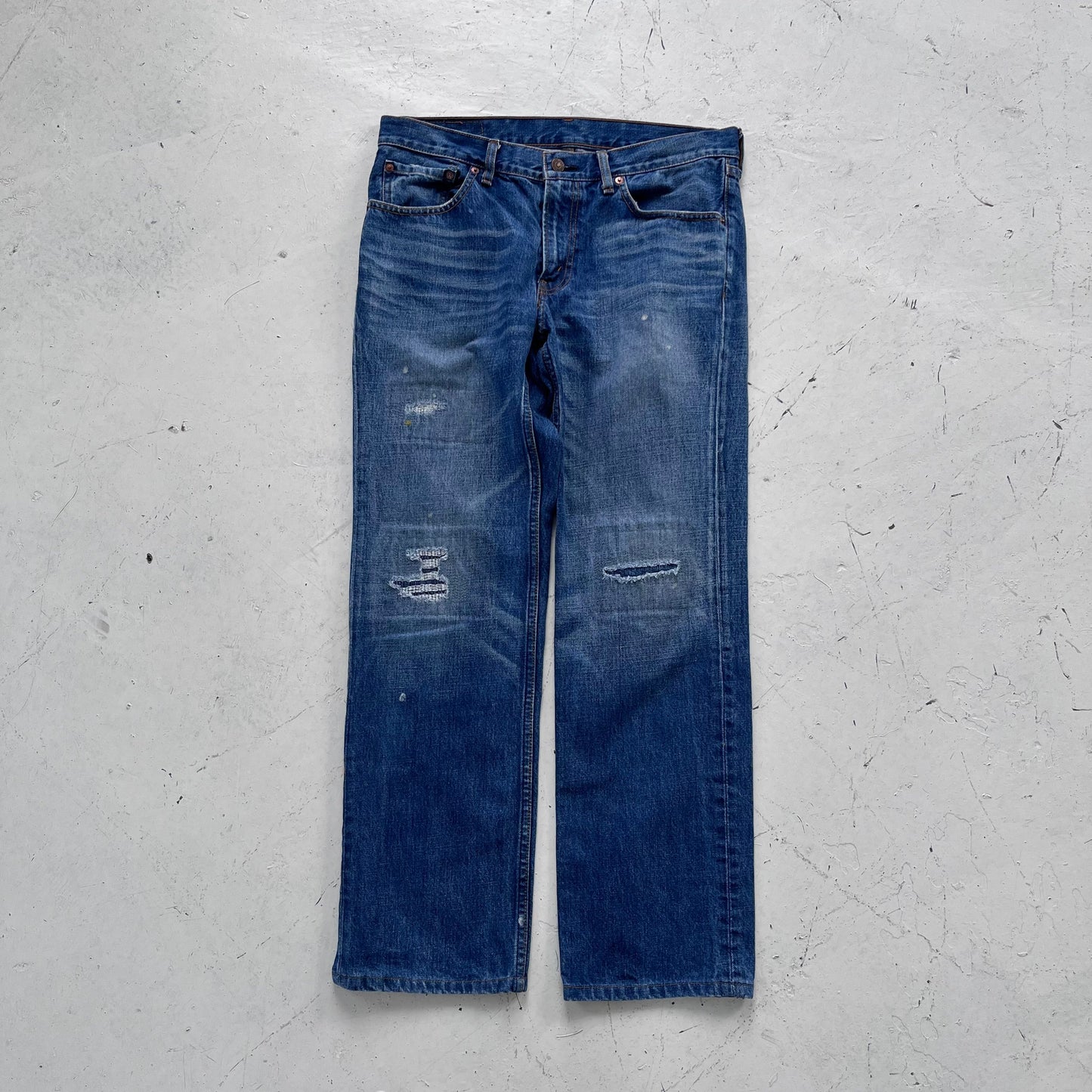 vintage 502 levis w/sashiko repair | Blue, Red