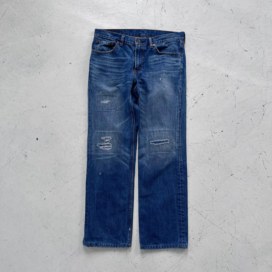 vintage 502 levis w/sashiko repair | Blue, Red