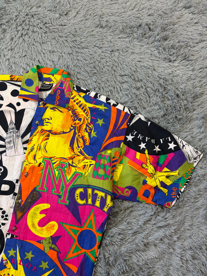 Versace VJC 90’s New York Day & Night Split Graphic Shirt - M/L | O/S, Black