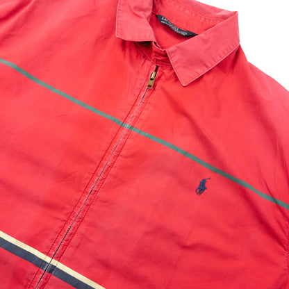 Vintage 90s Polo Ralph Lauren Striped Zip Up Jacket Size M | Medium, Red