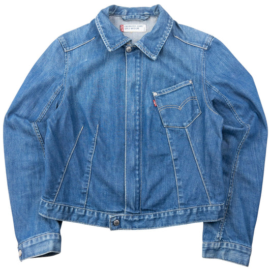 Vintage 2000s Levi's Zip Up Cropped Denim Jacket Womens Size M | Medium, Blue